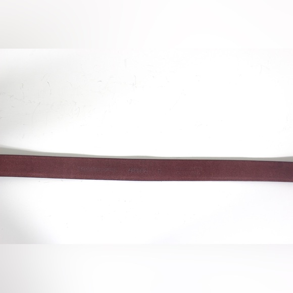 Deep Red Maroon Leather Belt with Brass Studs and Buckle 37 38 39 40 41 Large L - Picture 9 of 10